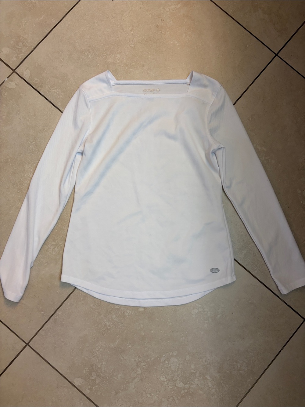 White Long-Sleeve Square Neck Top